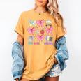 100 Days Of School Coquette Bow School Bus Pencil Books Women's Comfort Colors T-Shirt Mustard 100 Days Of School Coquette Bow School Bus Pencil Books Women's Comfort Colors T-Shirt Mustard