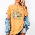 100th Day Of School Teacher Floral Books 100 Days Of Growing Women's Comfort Colors T-Shirt Mustard