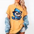 Adorable Book Lover Blue Jay With Reading Glasses Cute Raglan Baseball Tee Women's Comfort Colors T-Shirt Mustard