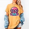 Adorable Book Lover Octopus With Reading Glasses Cute Women's Comfort Colors T-Shirt Mustard