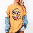 Adorable Book Lover Ostrich With Reading Glasses Cute Women's Comfort Colors T-Shirt Mustard