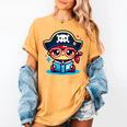Adorable Book Lover Pirate With Reading Glasses Cute Women's Comfort Colors T-Shirt Mustard
