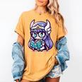Adorable Book Lover Valkyrie With Reading Glasses Cute Women's Comfort Colors T-Shirt Mustard