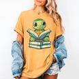Adorable Turtle Reading Books Women's Comfort Colors T-Shirt Mustard