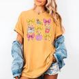Apple Coquette Bow Books First Day Of School Back To School Women's Comfort Colors T-Shirt Mustard Apple Coquette Bow Books First Day Of School Back To School Women's Comfort Colors T-Shirt Mustard