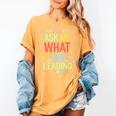 Ask Me What I'm Reading Bookworm Librarian Reader Women's Comfort Colors T-Shirt Mustard