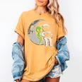 Astronaut Reading Book To Alien Moon Space Women Kids Men Premium Tri-Blend Women's Comfort Colors T-Shirt Mustard