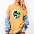 Astronaut Reading Book To Alien Shirt Moon Space Lover Kids Women's Comfort Colors T-Shirt Mustard