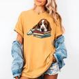 Basset Hound Books Dog Breed Graphic Women's Comfort Colors T-Shirt Mustard