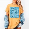 Blue Comic Book Blue Graphic Women's Comfort Colors T-Shirt Mustard