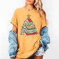 Book Christmas Tree For Librarians Book Lovers Women's Comfort Colors T-Shirt Mustard