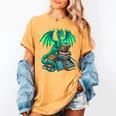 Book Dragon Reading Fantasy Women's Comfort Colors T-Shirt Mustard Book Dragon Reading Fantasy Women's Comfort Colors T-Shirt Mustard