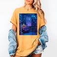 Book Library Bookshelf Armchair Window Pattern Print Women's Comfort Colors T-Shirt Mustard