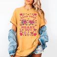 Book Lover Read Your Heart Out Teacher Valentines Women's Comfort Colors T-Shirt Mustard Book Lover Read Your Heart Out Teacher Valentines Women's Comfort Colors T-Shirt Mustard