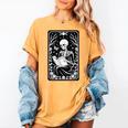 Book Lover The Reader Tarot Card Skeleton Reading Women's Comfort Colors T-Shirt Mustard