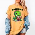 Book Lover Reading Dinosaur Readosaurus Library Women's Comfort Colors T-Shirt Mustard Book Lover Reading Dinosaur Readosaurus Library Women's Comfort Colors T-Shirt Mustard