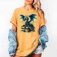 Book Lover Reading Fantasy Dragon Women's Comfort Colors T-Shirt Mustard