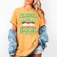 Book And Pajama Pajamas On Book Open Women's Comfort Colors T-Shirt Mustard Book And Pajama Pajamas On Book Open Women's Comfort Colors T-Shirt Mustard