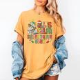 Book Tree All Is Calm Said No Teacher Ever Christmas Women's Comfort Colors T-Shirt Mustard