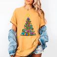 Bookmas Christmas Book Tree Book Lover English Teacher Women's Comfort Colors T-Shirt Mustard