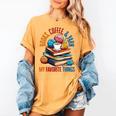 Books Coffee & Yarn Lover My Favorite Things Women's Comfort Colors T-Shirt Mustard