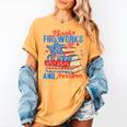 Books Fireworks And Freedom 4th Of July Book Lover Women's Comfort Colors T-Shirt Mustard