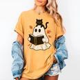 Books Ghost Reading Book Halloween Library Cat Fall Women's Comfort Colors T-Shirt Mustard Books Ghost Reading Book Halloween Library Cat Fall Women's Comfort Colors T-Shirt Mustard