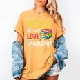 Books Are My Love Language Stack Women's Comfort Colors T-Shirt Mustard