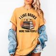 I Like Books More Than People Glasses Women's Comfort Colors T-Shirt Mustard I Like Books More Than People Glasses Women's Comfort Colors T-Shirt Mustard