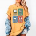 Books Yarn Coffee Repeat Crocheting Women's Comfort Colors T-Shirt Mustard Books Yarn Coffee Repeat Crocheting Women's Comfort Colors T-Shirt Mustard