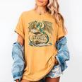 Bookworm Dragons Reading Book Dragons And Books Women's Comfort Colors T-Shirt Mustard
