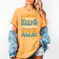 Borrow Books A Library A Day Keeps The Boredom Away Reading Women's Comfort Colors T-Shirt Mustard Borrow Books A Library A Day Keeps The Boredom Away Reading Women's Comfort Colors T-Shirt Mustard