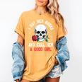 I Buy Her Books And Call Her A Good Girl Skull Rose Bookworm Women's Comfort Colors T-Shirt Mustard I Buy Her Books And Call Her A Good Girl Skull Rose Bookworm Women's Comfort Colors T-Shirt Mustard