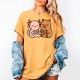 Capybara Axolotl Kawaii Kids Anime Book Lover Reading Women's Comfort Colors T-Shirt Mustard