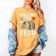 Carve Out Time To Read Halloween Ghost Books Raglan Baseball Tee Women's Comfort Colors T-Shirt Mustard