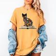 Cat Book Flowers Women's Comfort Colors T-Shirt Mustard Cat Book Flowers Women's Comfort Colors T-Shirt Mustard