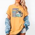Cat On Books Pets Cats Reading Book Nerd Read Reader Bookcat Women's Comfort Colors T-Shirt Mustard