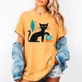 Cat Midcentury With Book And Coffee Atomic Age Mid Century Women's Comfort Colors T-Shirt Mustard Cat Midcentury With Book And Coffee Atomic Age Mid Century Women's Comfort Colors T-Shirt Mustard