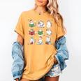 Cat Reading Book Funny Christmas Cat Book Lover Librarian Men Women Kids Women's Comfort Colors T-Shirt Mustard