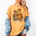 Cats Reading Books Christmas Tree Women's Comfort Colors T-Shirt Mustard Cats Reading Books Christmas Tree Women's Comfort Colors T-Shirt Mustard