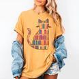 Cats Reading Books Librarian Library Readers Women's Comfort Colors T-Shirt Mustard