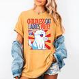 Childless Cat Ladies Vote Kamala Harris Cute Comic Book Cat Women's Comfort Colors T-Shirt Mustard