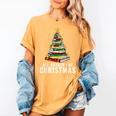 Christmas Book Tree All Booked For Xmas Women's Comfort Colors T-Shirt Mustard