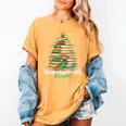 Christmas Books Make You Bright Librarian Teacher Book Lover Women's Comfort Colors T-Shirt Mustard Christmas Books Make You Bright Librarian Teacher Book Lover Women's Comfort Colors T-Shirt Mustard