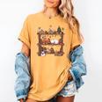 Christmas Cats Bookshelf Gingerbread Women's Comfort Colors T-Shirt Mustard Christmas Cats Bookshelf Gingerbread Women's Comfort Colors T-Shirt Mustard
