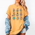 Christmas Library Gingerbread Man Books Lover Bookworm Women's Comfort Colors T-Shirt Mustard