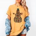 Christmas Snowman Made Of Books Holiday Reading Xmas Women's Comfort Colors T-Shirt Mustard