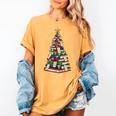 Christmas Tree Of Books For Readers And Librarians Women's Comfort Colors T-Shirt Mustard