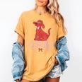Clifford The Big Red Dog Pink Text With Bow Illustrated Book Women's Comfort Colors T-Shirt Mustard Clifford The Big Red Dog Pink Text With Bow Illustrated Book Women's Comfort Colors T-Shirt Mustard
