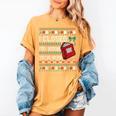 I Closed My Book To Be Here Ugly Christmas Sweater Women's Comfort Colors T-Shirt Mustard I Closed My Book To Be Here Ugly Christmas Sweater Women's Comfort Colors T-Shirt Mustard